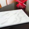 black and white marble resin art print on table