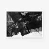 The BLACK ＯR WHITE 167 art print showcases abstract black brushstrokes on a white backdrop, forming a dynamic, chaotic pattern. Overlapping strokes reveal various shades of gray, enhancing the artworks depth and texture.