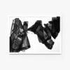 The BLACK ＯR WHITE 187 art print features expressive black ink brushstrokes on a white background, forming a dynamic pattern within a rectangular frame.