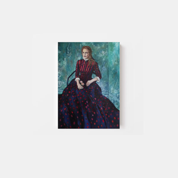 The madam with polka dots skirt