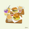 Texas BBQ Burger Beef Burger with Golden Fries & Stilton Blue Cheese and Bacon Beef Burger with Golden Fries - Image 8