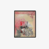 The Red Wrath abstract art print showcases swirls of pink, red, and beige with gestural brush strokes and layered textures. Dark gray and black scribbles add depth to this expressive piece, elegantly framed in a simple black frame against a white background.