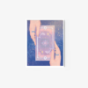A person with rings on their fingers holds the Destiny and Reunion tarot card, featuring celestial designs—stars, crescent moons, and a central compass-like symbol—against a speckled blue and purple background, evoking an art prints mystical allure.