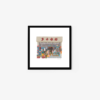 The Store art print depicts a small, colorful Asian shop with goods displayed outside and a red sign with characters above the entrance. This vibrant illustration is framed against a white background.