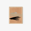 The art print 小築水影 ll showcases a framed abstract painting with a beige backdrop, highlighting an off-center white rectangle at the top. A bold black brushstroke sweeps diagonally across the lower part, accented by subtle blue and brown hints above.